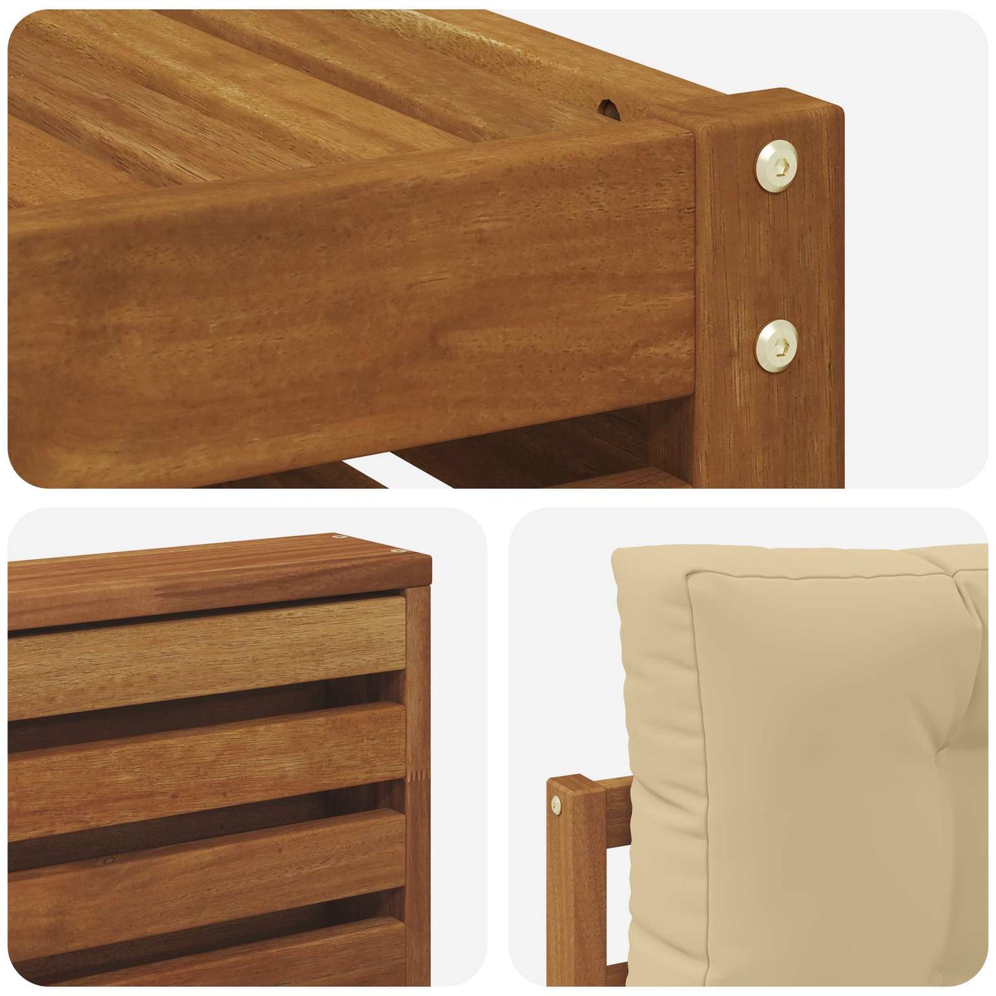Set di divani da esterno con cuscino 9 pcs Naturale e Beige | homemem39