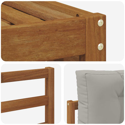 Set di divani da esterno 6 pcs Grigio Naturale e Chiaro | homemem39