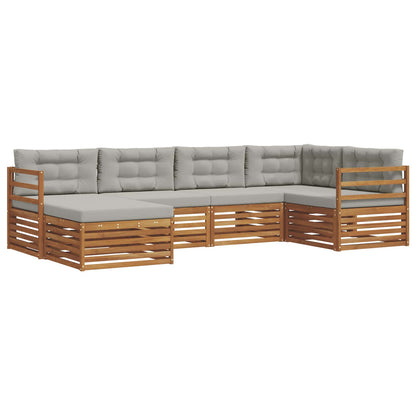 Set di divani da esterno 6 pcs Grigio Naturale e Chiaro | homemem39