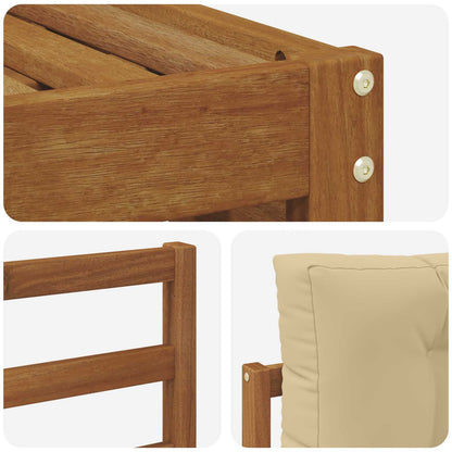 Set di divani da esterno con cuscino 6 pcs Naturale e Beige