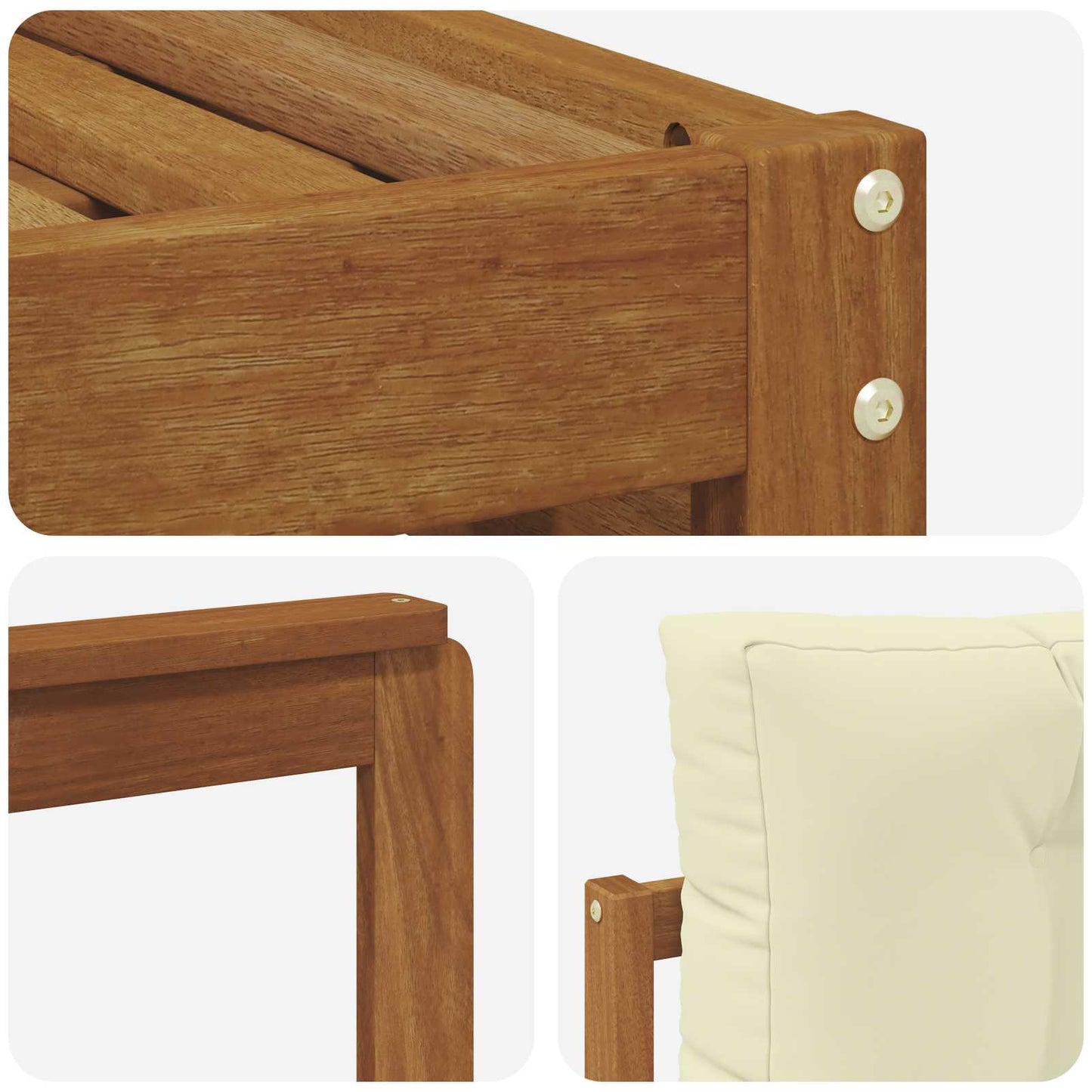 Set di divani da esterno con cuscino 6 pcs Naturale e Crema