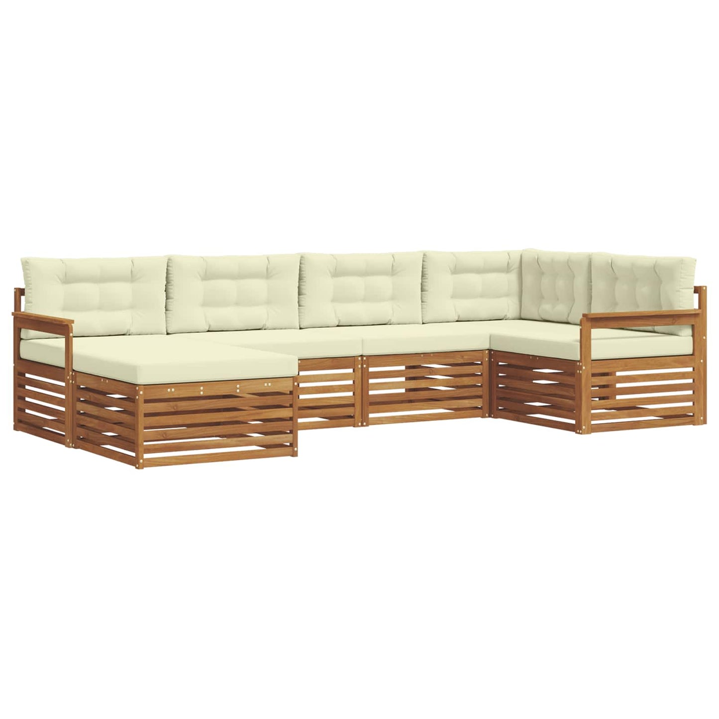 Set di divani da esterno con cuscino 6 pcs Naturale e Crema