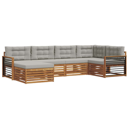 Set di divani da esterno 6 pcs Grigio Naturale e Chiaro | homemem39