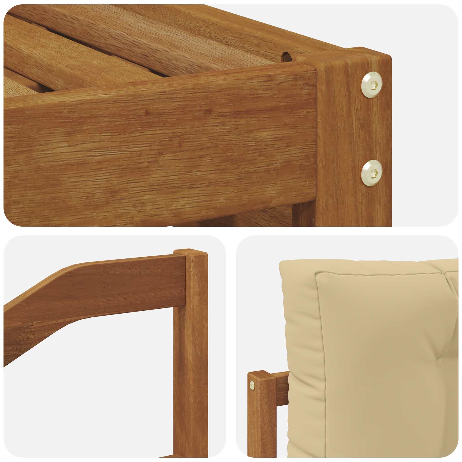 Set di divani da esterno con cuscino 6 pcs Naturale e Beige | homemem39