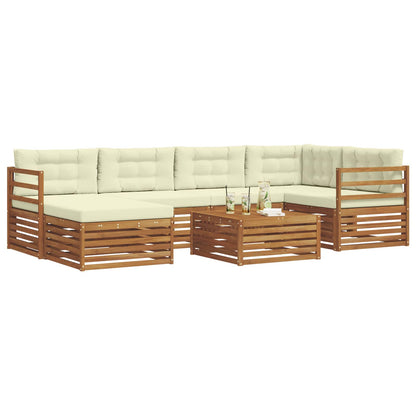 Set di divani da esterno con cuscino 7 pcs Naturale e Crema | homemem39