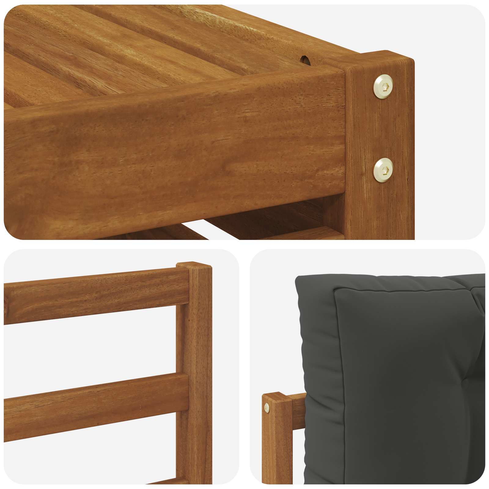 Set di divani da esterno con cuscino 7 pcs Naturale e Antracite | homemem39