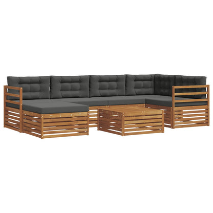 Set di divani da esterno con cuscino 7 pcs Naturale e Antracite