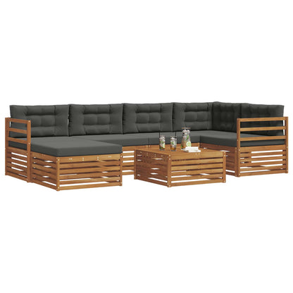Set di divani da esterno con cuscino 7 pcs Naturale e Antracite
