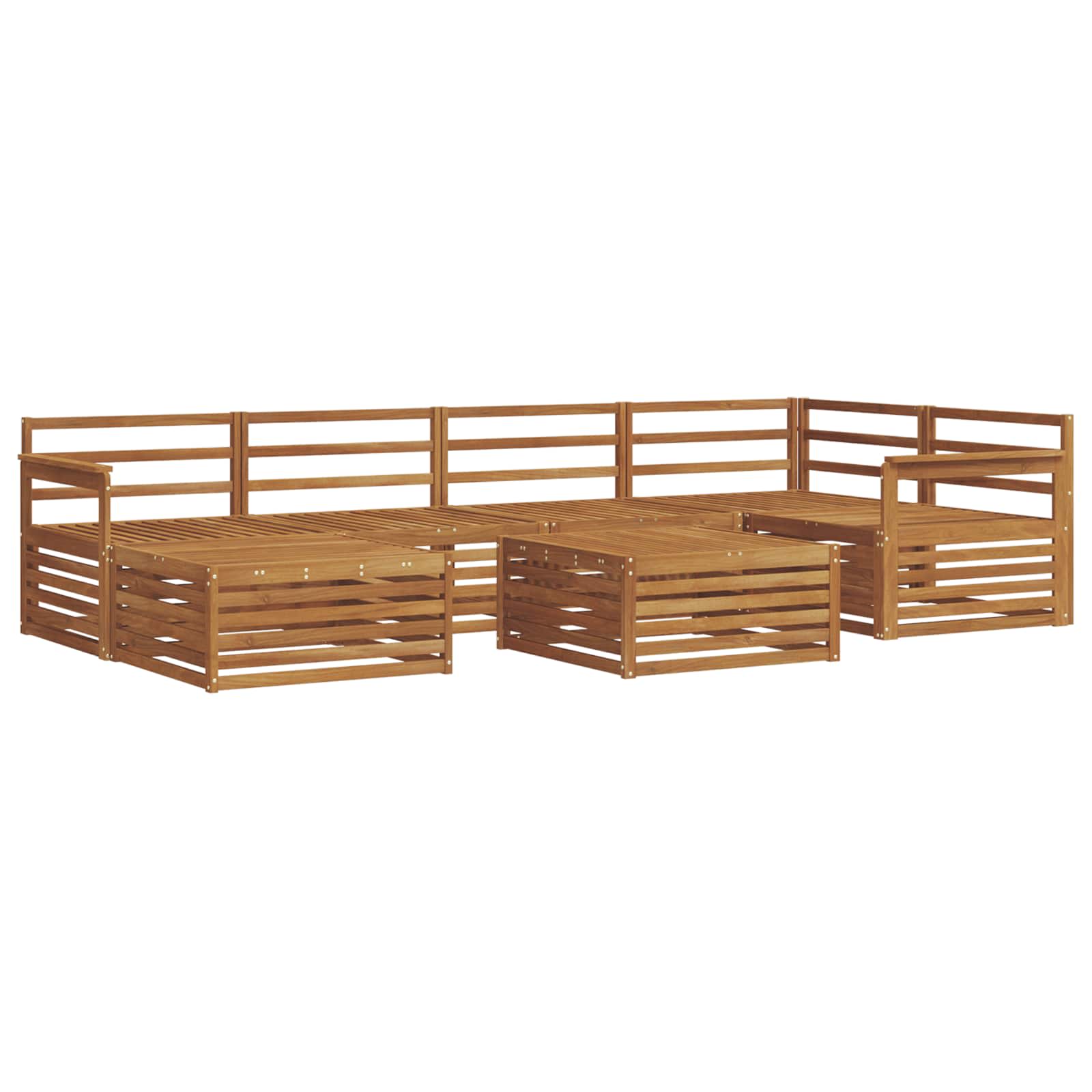 Set di divani da esterno 7 pcs Naturale | homemem39