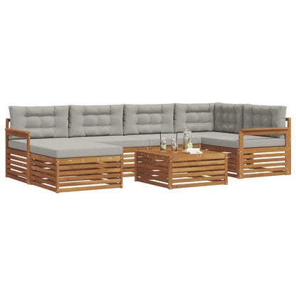 Set di divani da esterno 7 pcs Grigio Naturale e Chiaro | homemem39