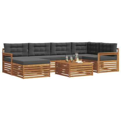 Set di divani da esterno con cuscino 7 pcs Naturale e Antracite