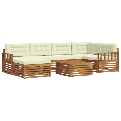 Set di divani da esterno con cuscino 7 pcs Naturale e Crema