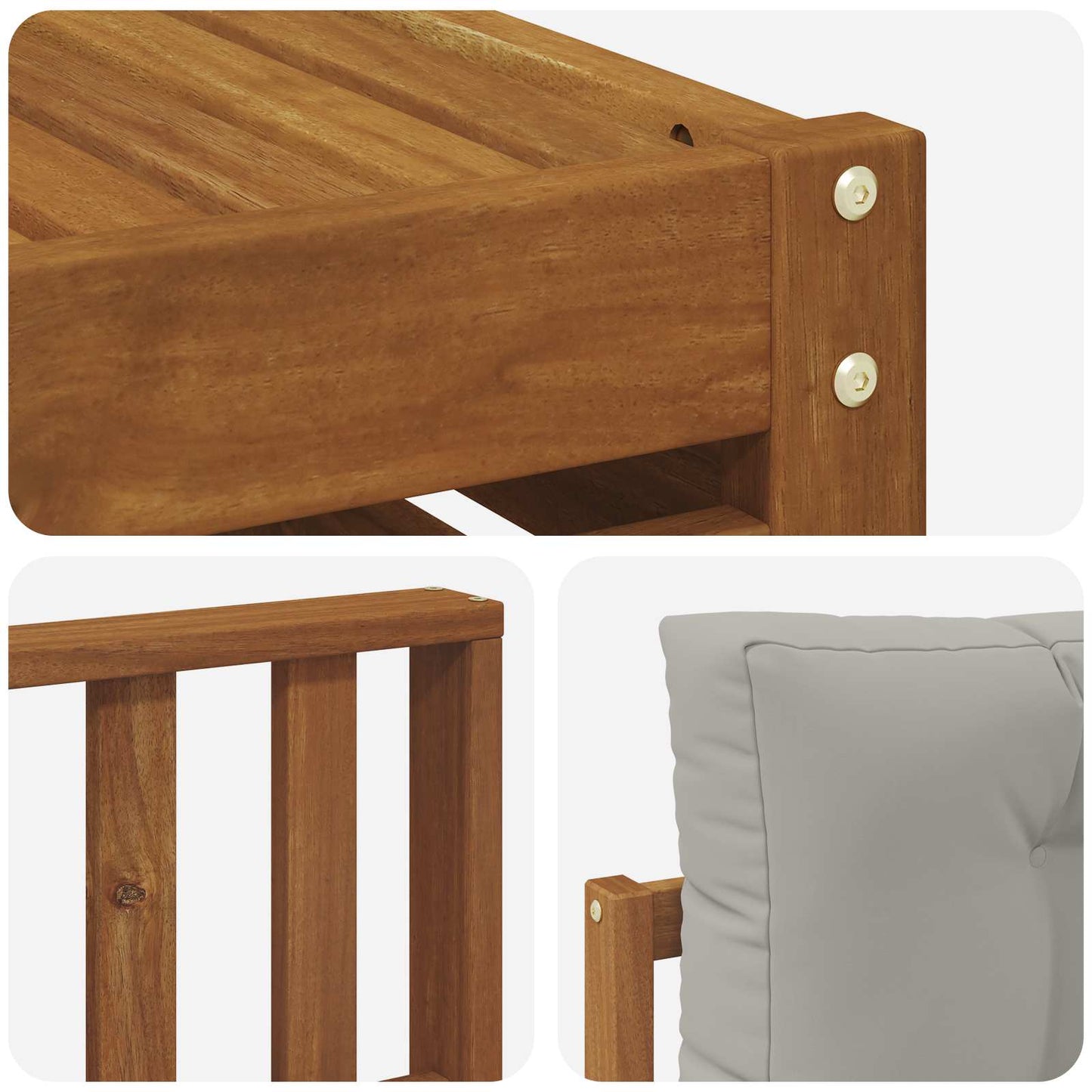 Set di divani da esterno 7 pcs Grigio Naturale e Chiaro | homemem39