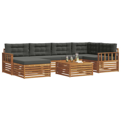 Set di divani da esterno con cuscino 7 pcs Naturale e Antracite | homemem39