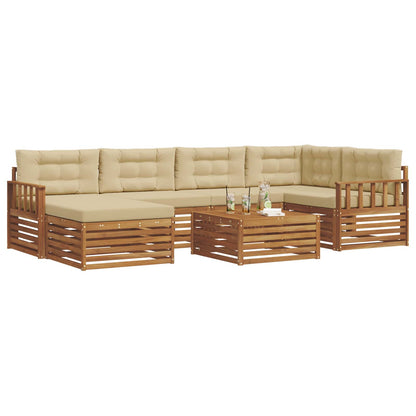 Set di divani da esterno con cuscino 7 pcs Naturale e Beige