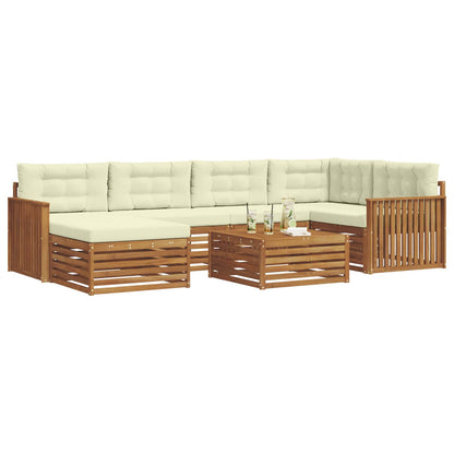 Set di divani da esterno con cuscino 7 pcs Naturale e Crema | homemem39