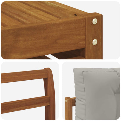 Set di divani da esterno 7 pcs Grigio Naturale e Chiaro | homemem39