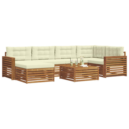 Set di divani da esterno con cuscino 7 pcs Naturale e Crema | homemem39