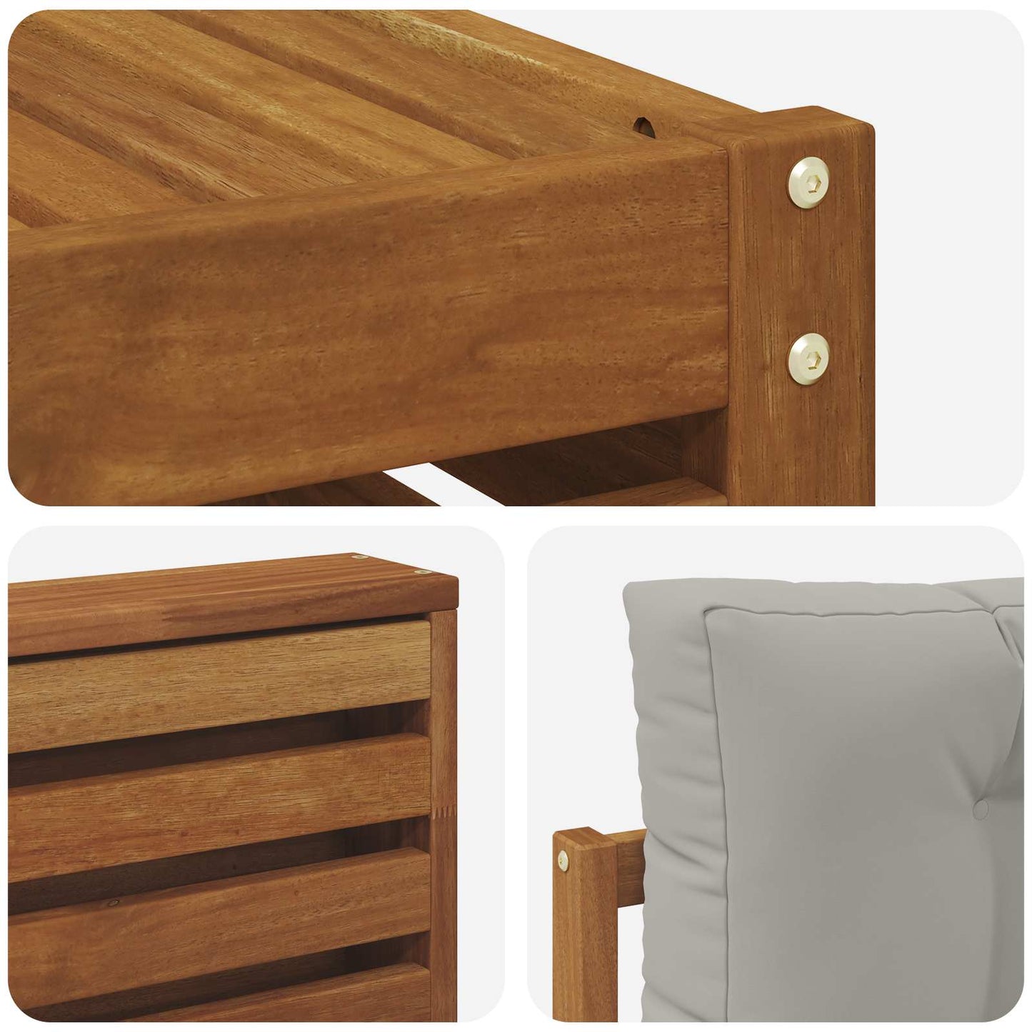 Set di divani da esterno 7 pcs Grigio Naturale e Chiaro | homemem39