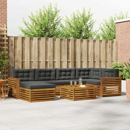 Set di divani da esterno con cuscino 7 pcs Naturale e Antracite