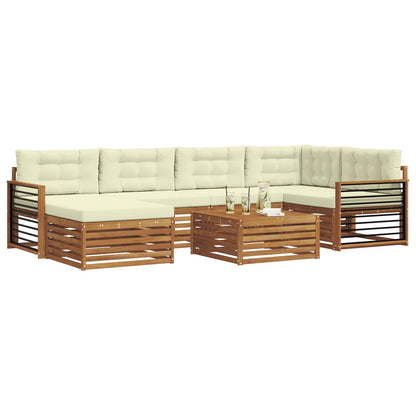 Set di divani da esterno con cuscino 7 pcs Naturale e Crema