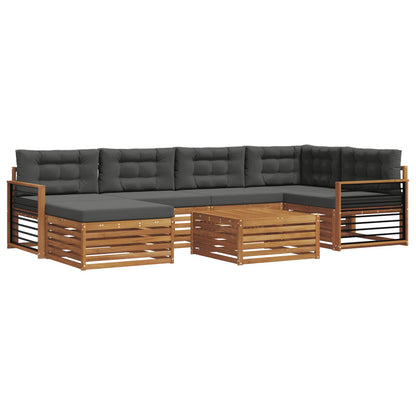 Set di divani da esterno con cuscino 7 pcs Naturale e Antracite | homemem39