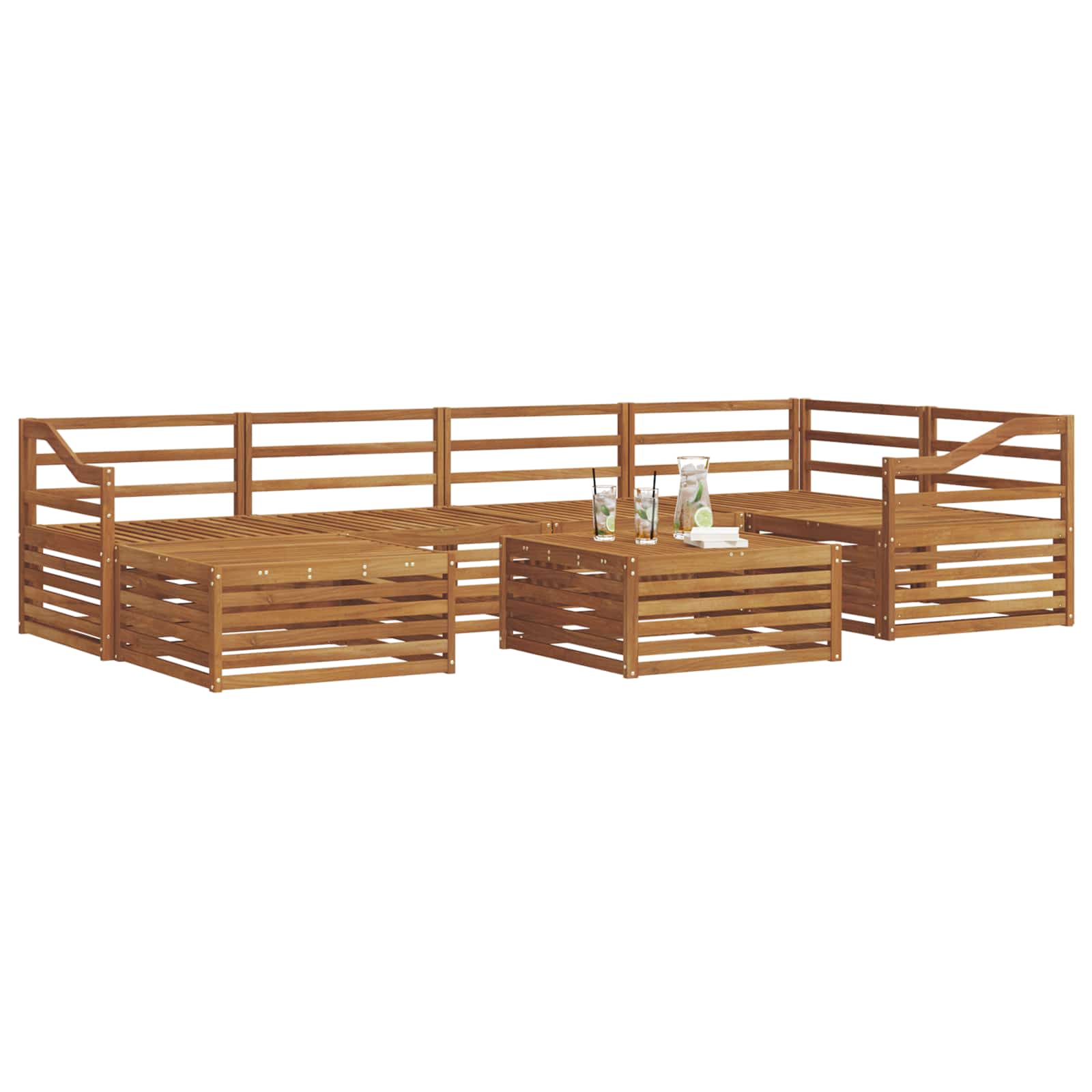 Set di divani da esterno 7 pcs Naturale | homemem39