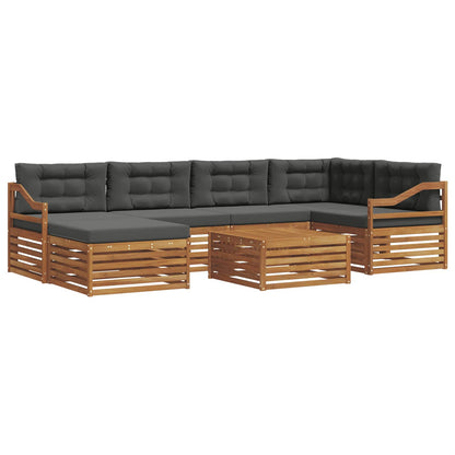 Set di divani da esterno con cuscino 7 pcs Naturale e Antracite