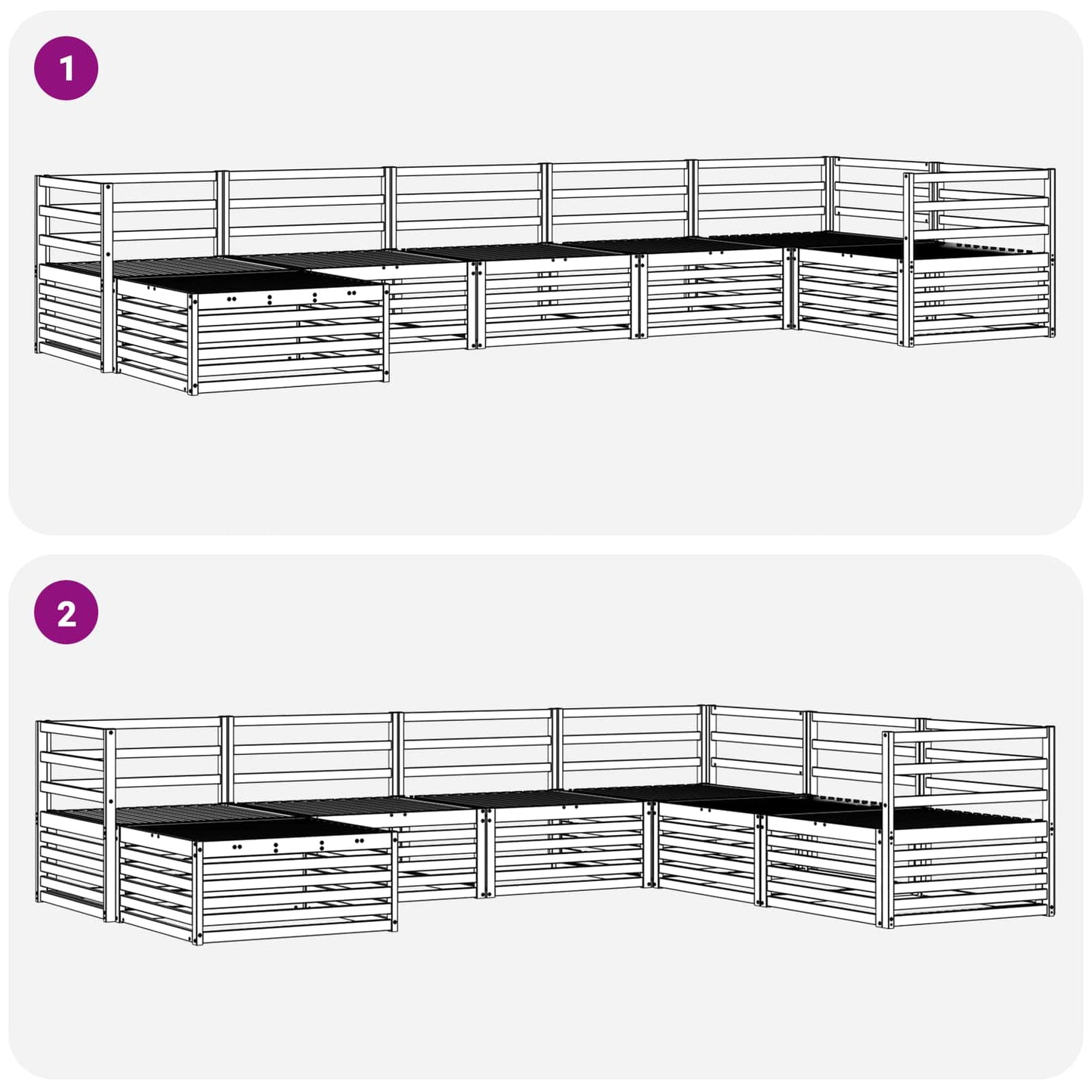 Set di divani da esterno 7 pcs Naturale | homemem39