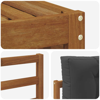 Set di divani da esterno con cuscino 7 pcs Naturale e Antracite | homemem39