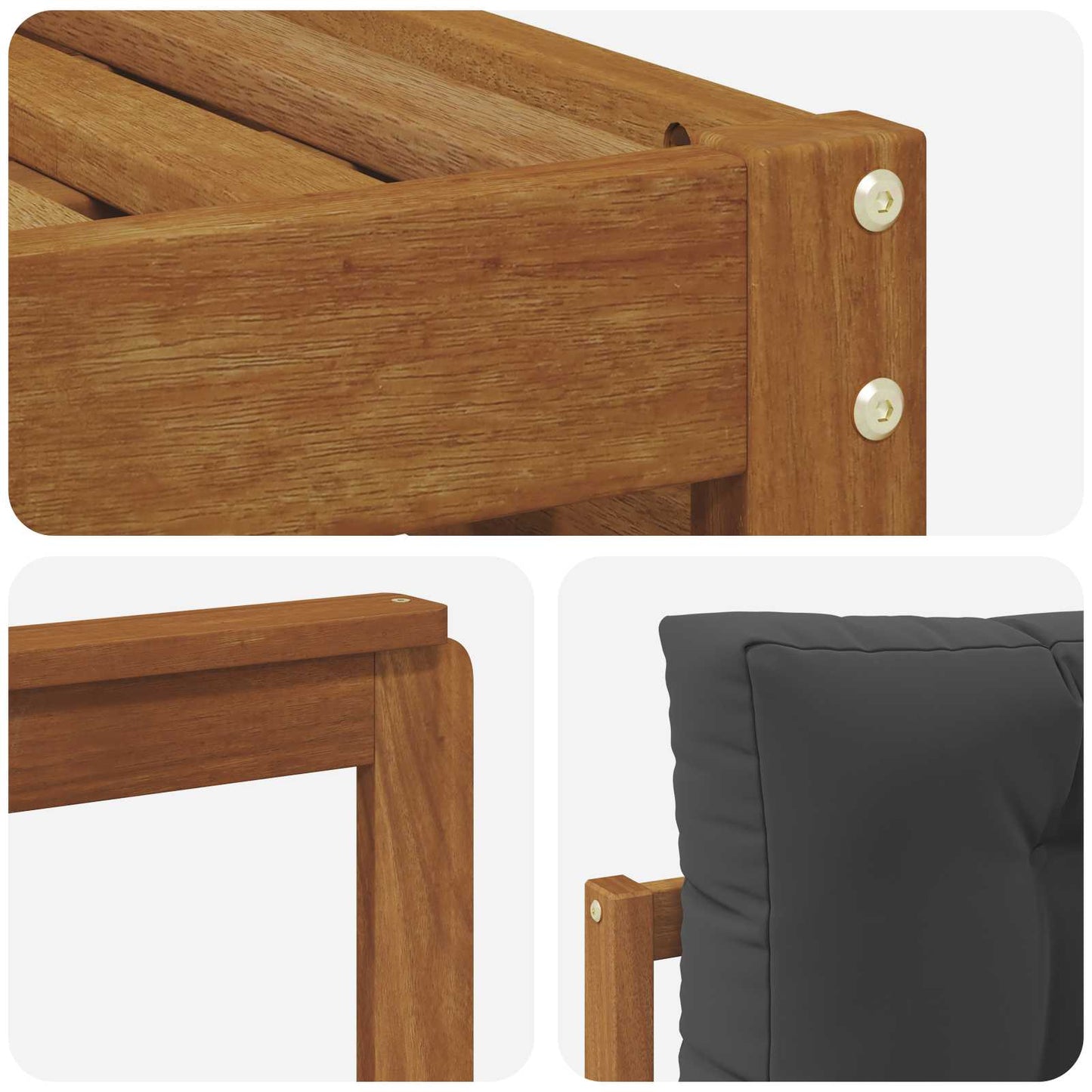 Set di divani da esterno con cuscino 7 pcs Naturale e Antracite | homemem39