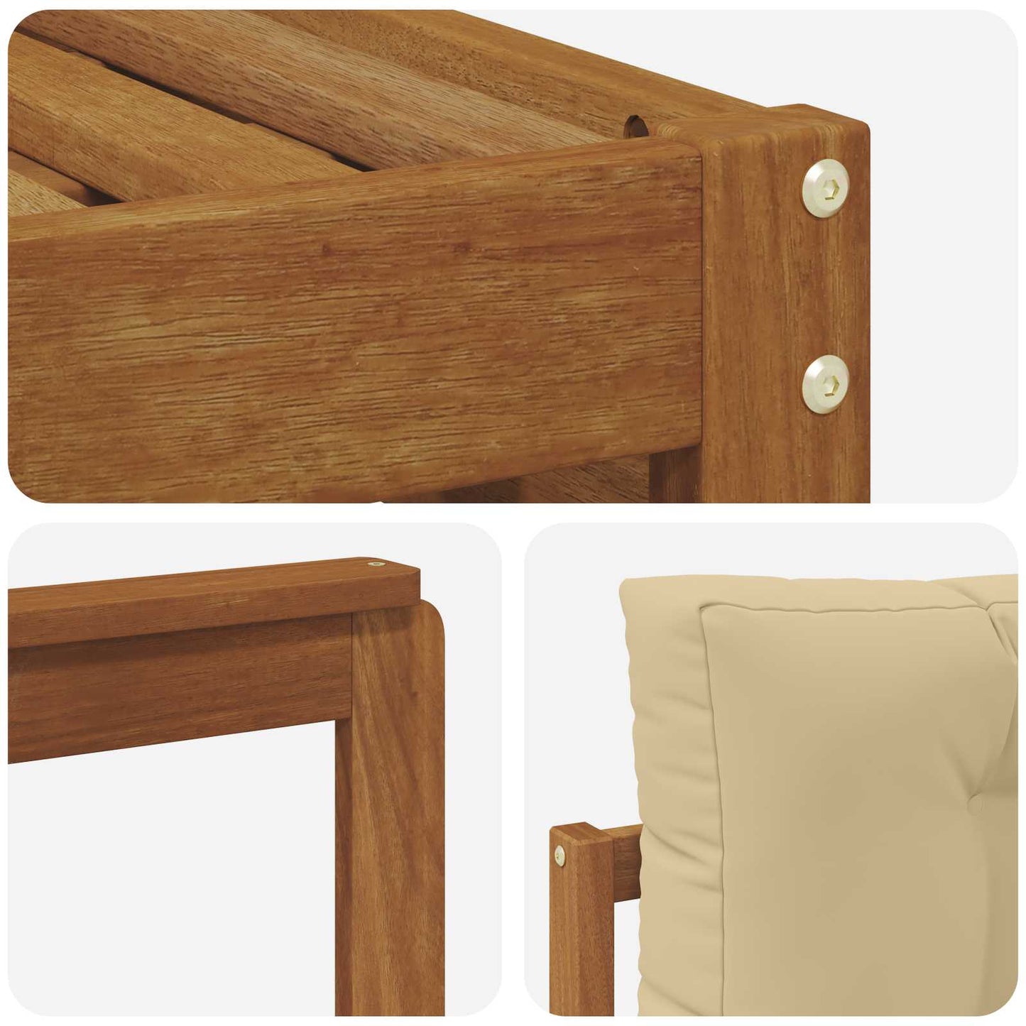 Set di divani da esterno con cuscino 7 pcs Naturale e Beige | homemem39