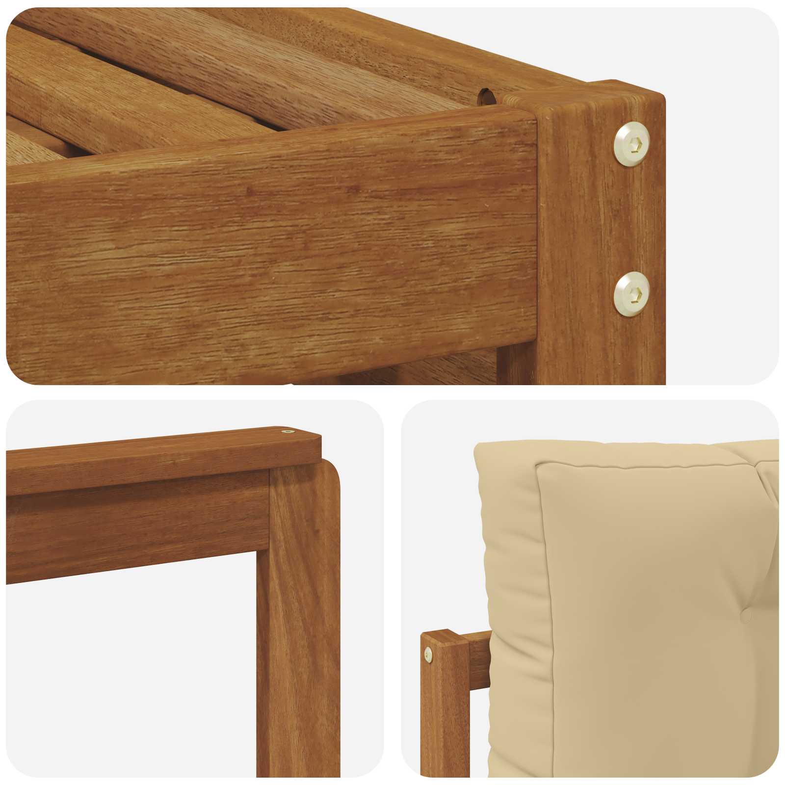 Set di divani da esterno con cuscino 7 pcs Naturale e Beige | homemem39