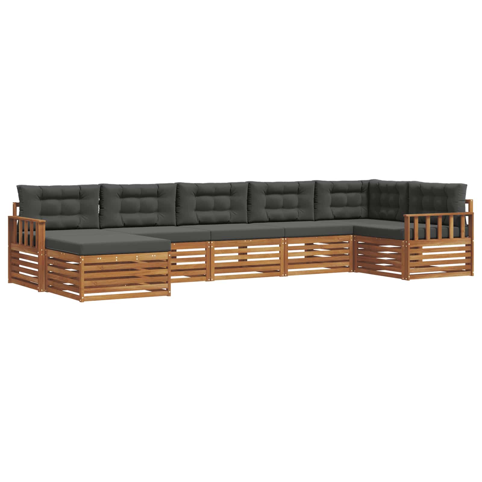 Set di divani da esterno con cuscino 7 pcs Naturale e Antracite | homemem39