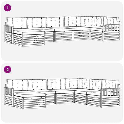 Set di divani da esterno con cuscino 7 pcs Naturale e Antracite | homemem39