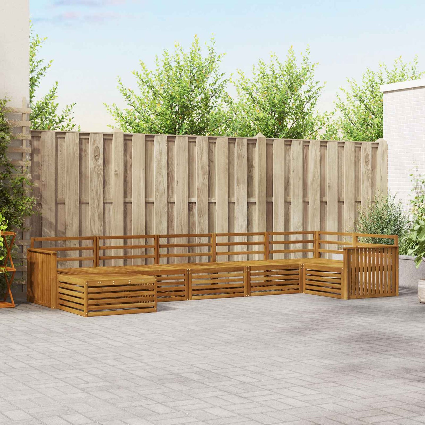 Set di divani da esterno 7 pcs Naturale | homemem39