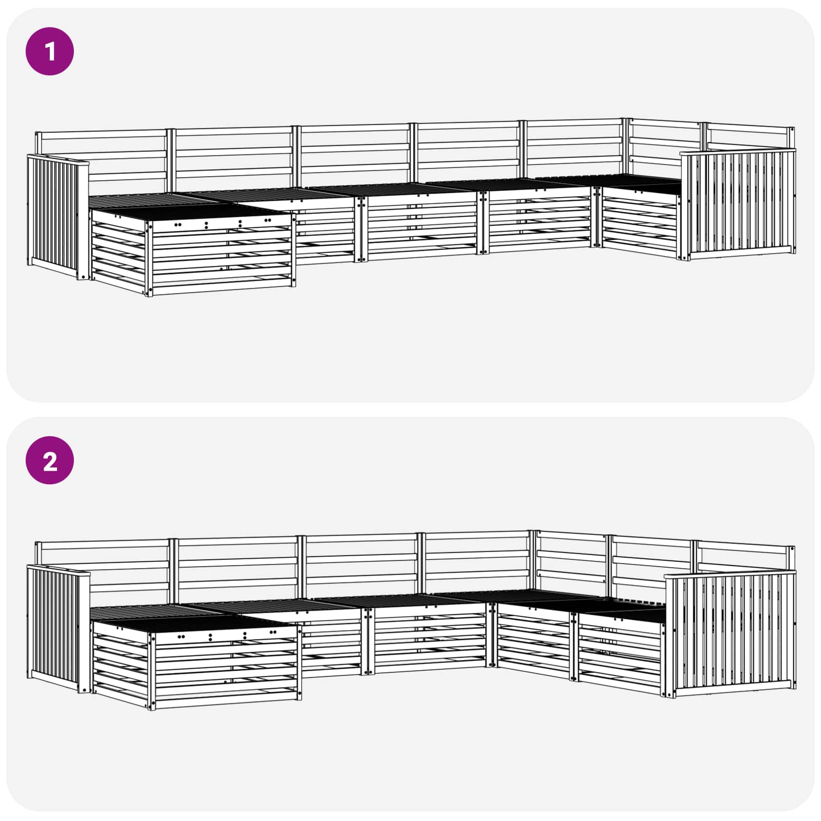 Set di divani da esterno 7 pcs Naturale | homemem39