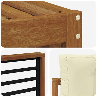 Set di divani da esterno con cuscino 7 pcs Naturale e Crema | homemem39