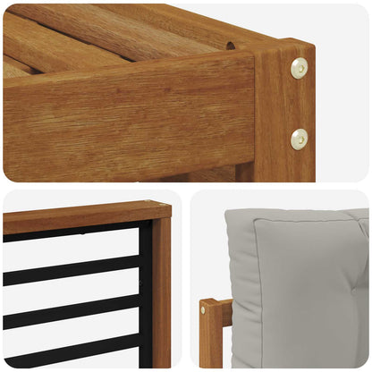 Set di divani da esterno 7 pcs Grigio Naturale e Chiaro | homemem39