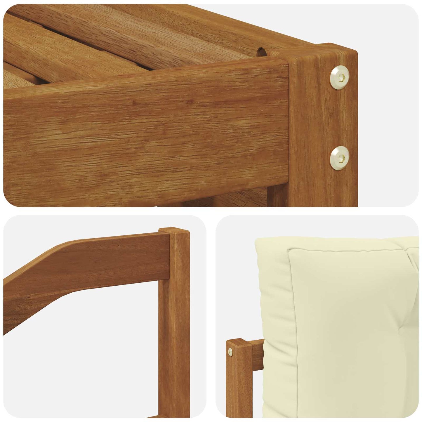 Set di divani da esterno con cuscino 7 pcs Naturale e Crema | homemem39