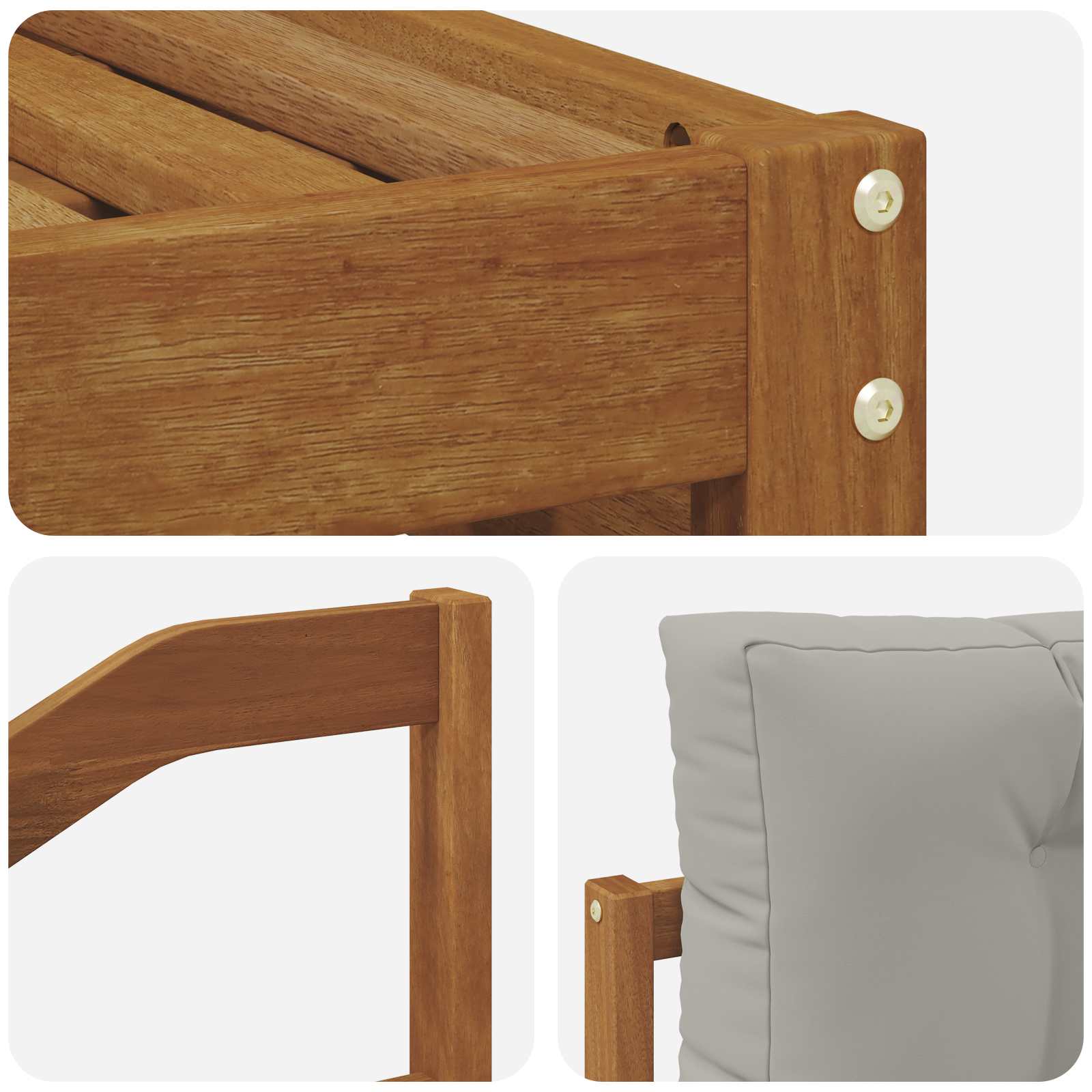 Set di divani da esterno 7 pcs Grigio Naturale e Chiaro | homemem39