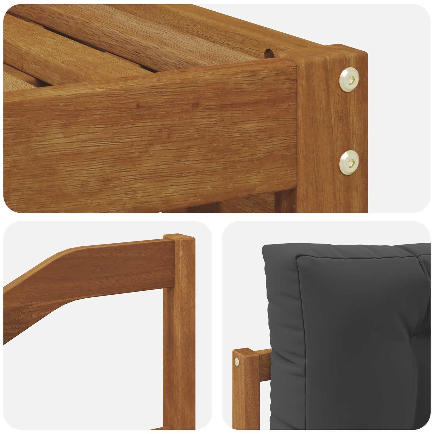 Set di divani da esterno con cuscino 7 pcs Naturale e Antracite