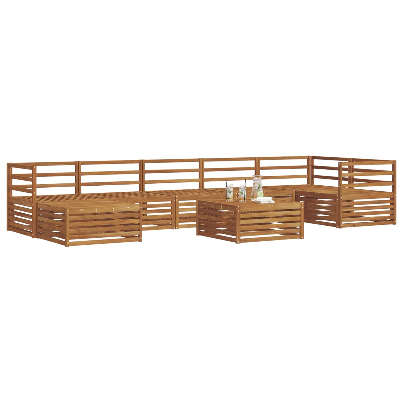 Set di divani da esterno 8 pcs Naturale | homemem39