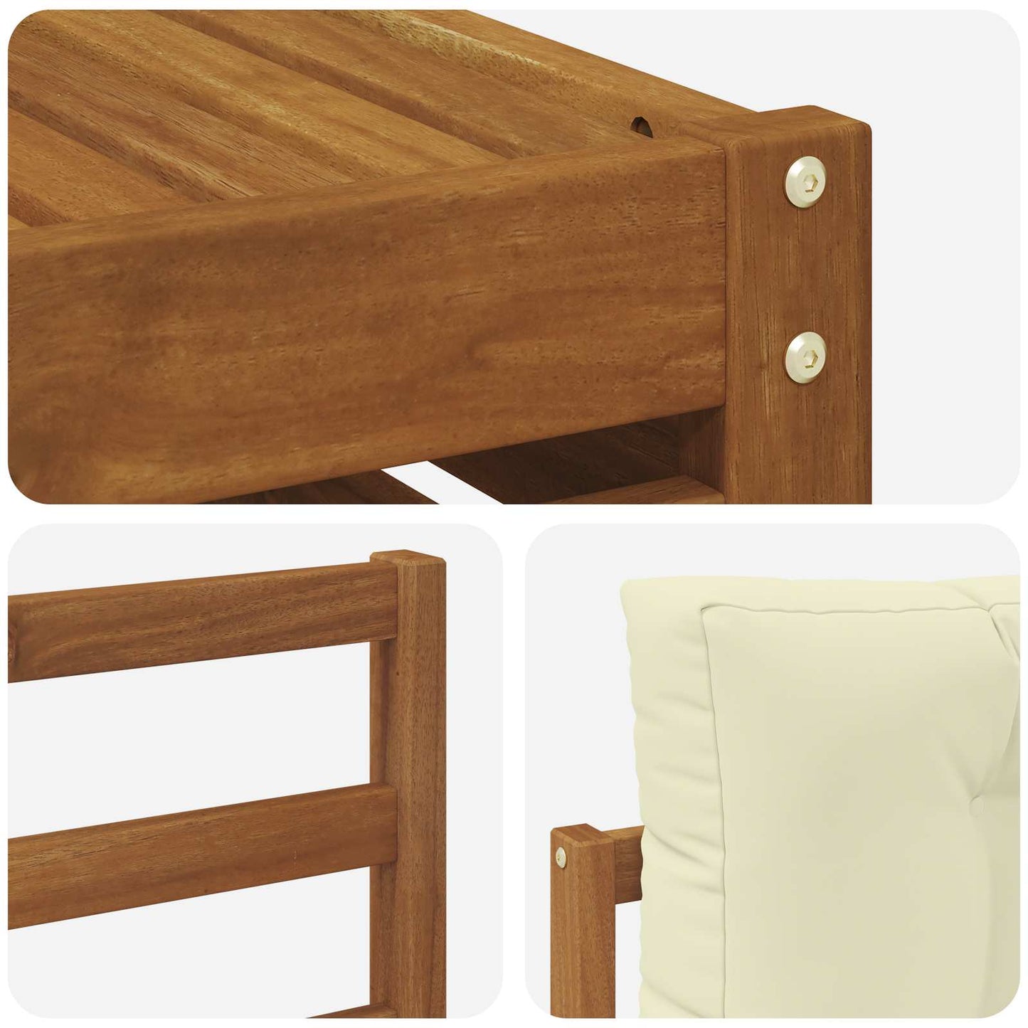 Set di divani da esterno con cuscino 8 pcs Naturale e Crema | homemem39