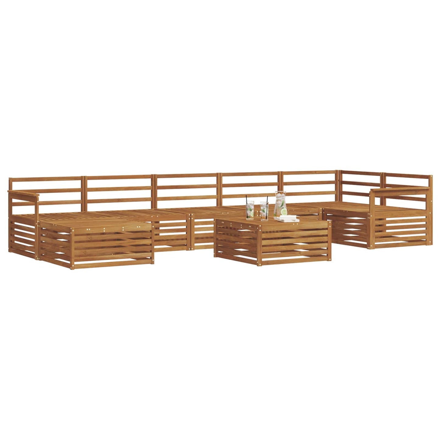 Set di divani da esterno 8 pcs Naturale