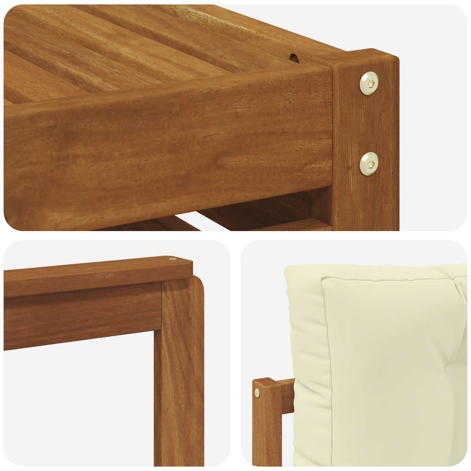 Set di divani da esterno con cuscino 8 pcs Naturale e Crema | homemem39