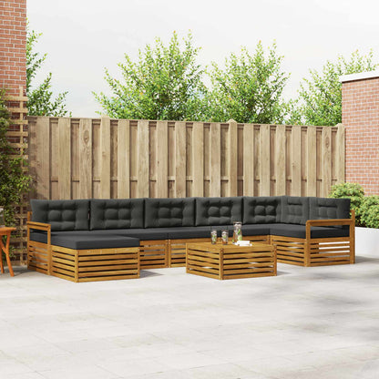 Set di divani da esterno con cuscino 8 pcs Naturale e Antracite