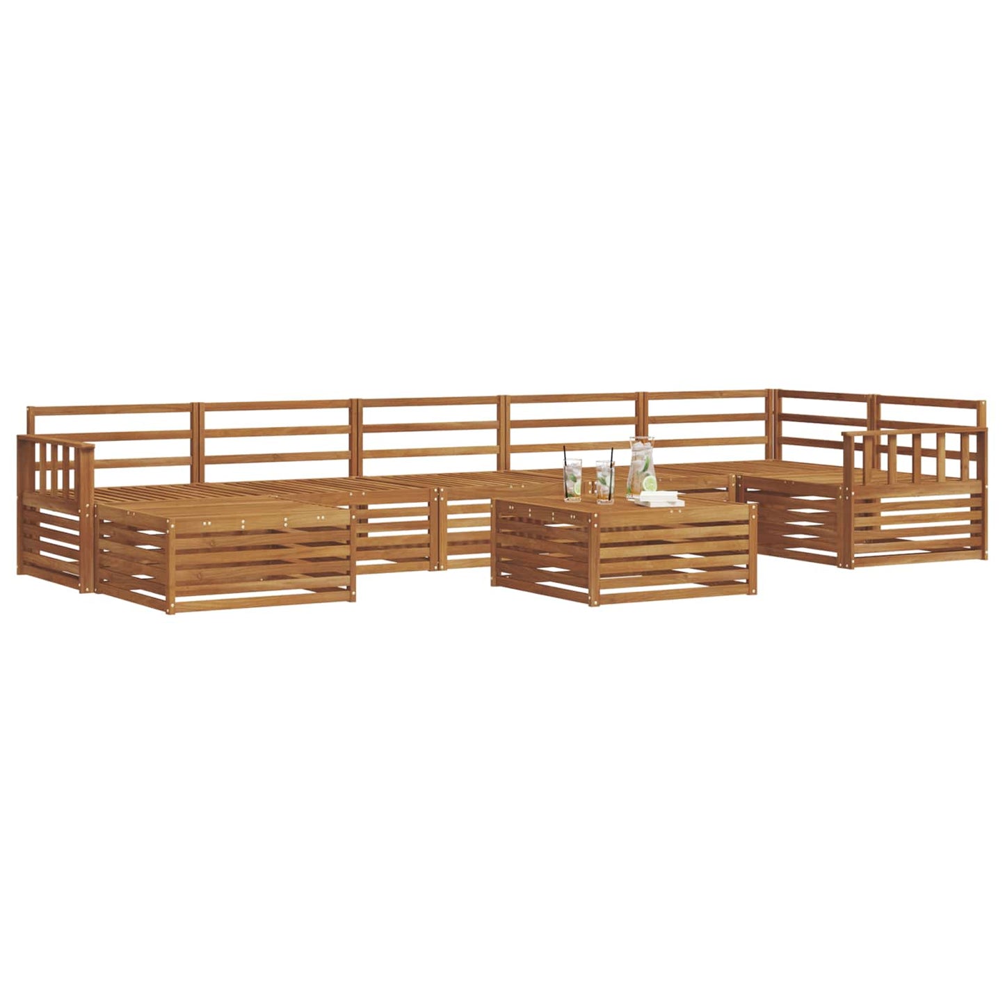 Set di divani da esterno 8 pcs Naturale