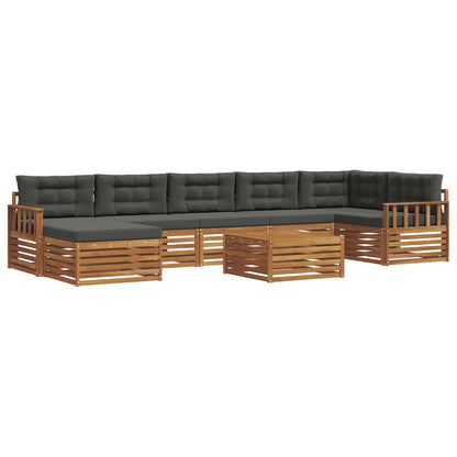 Set di divani da esterno con cuscino 8 pcs Naturale e Antracite