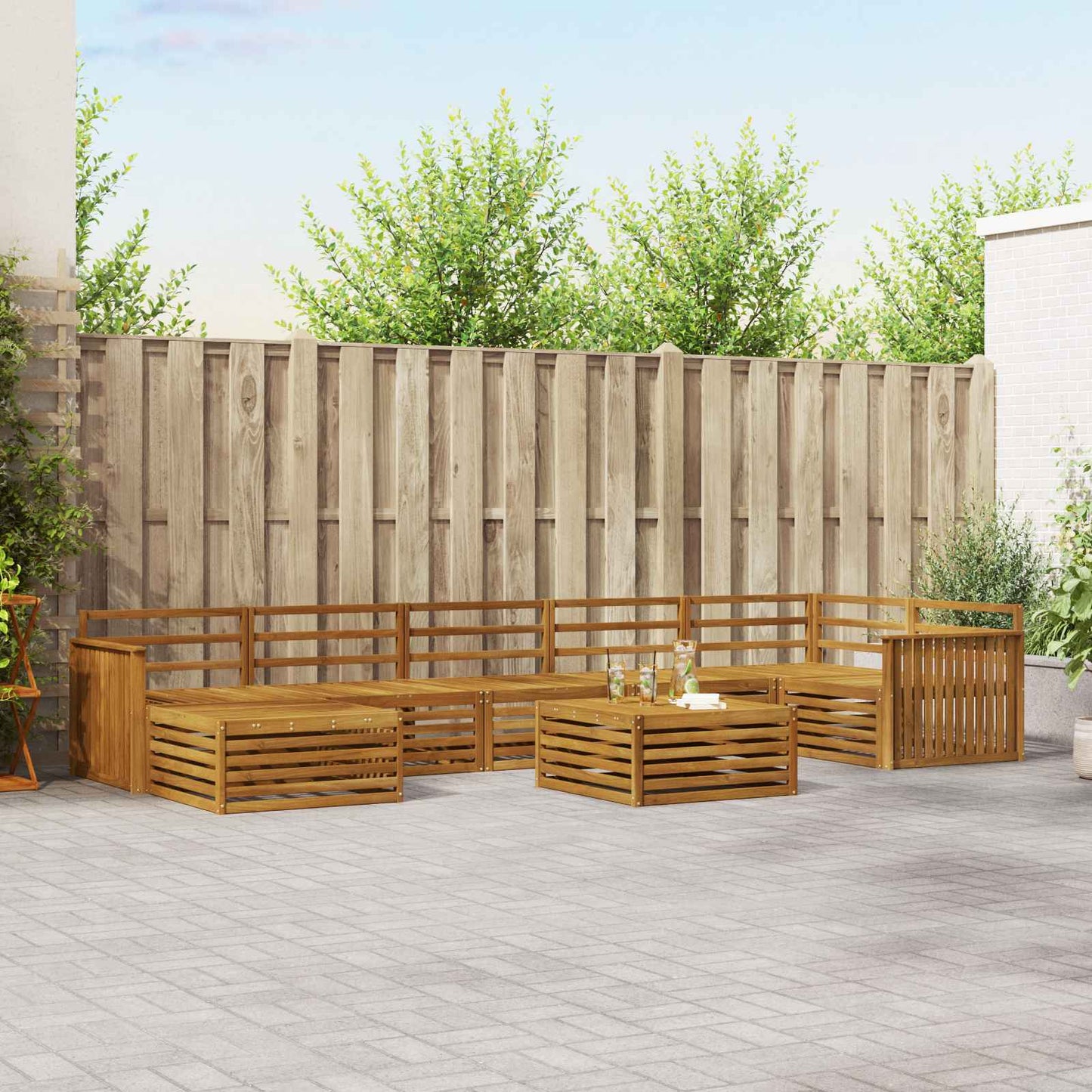 Set di divani da esterno 8 pcs Naturale